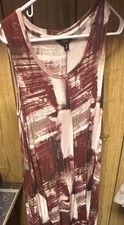 Simply Vera Vera Wang XS Abstract Tank Dress Sleeveless Burgundy Cream
