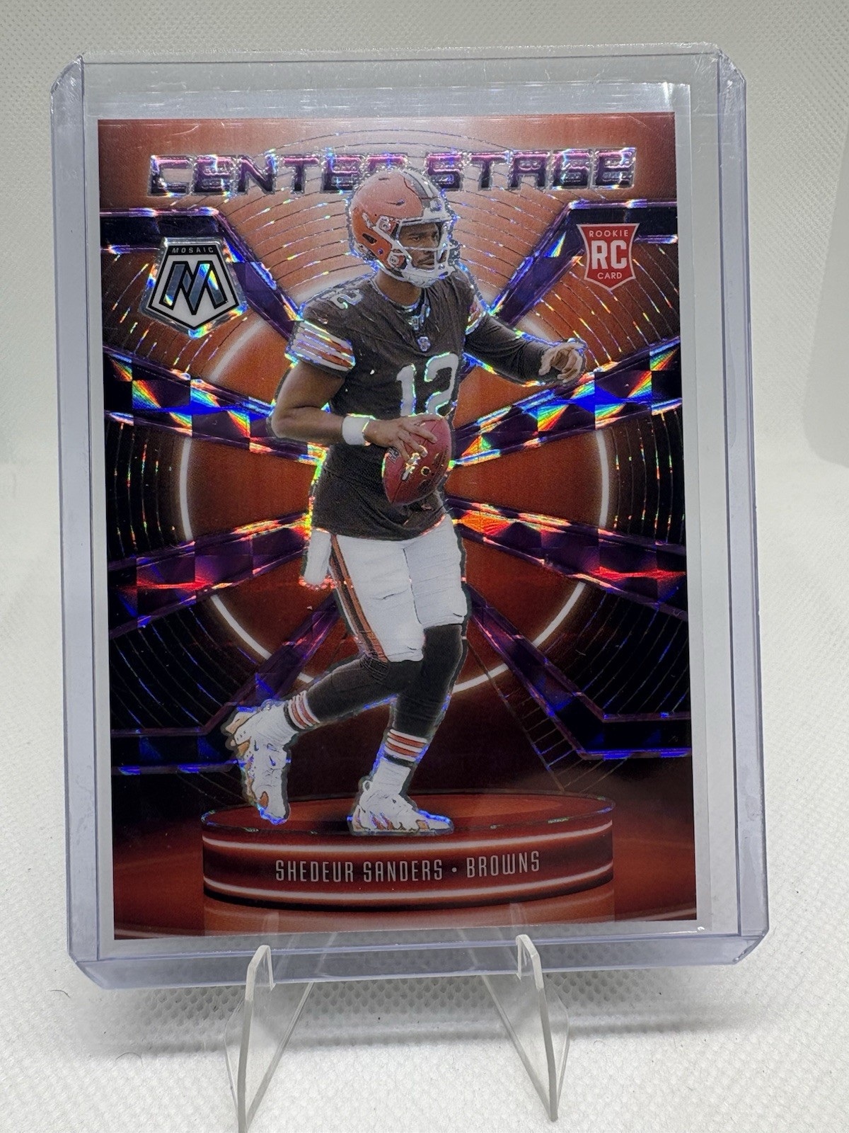 2025 Panini Mosaic Shedeur Sanders Center Stage Purple  Prizm /49 RC