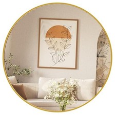 30in Round Bathroom Mirrors for Wall, Bathroom 30"L x 30"W Classical Gold