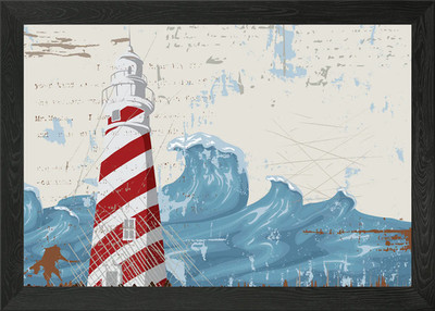 Leuchtturm gerahmtes Wandbild Poster Leinwanddruck Bild