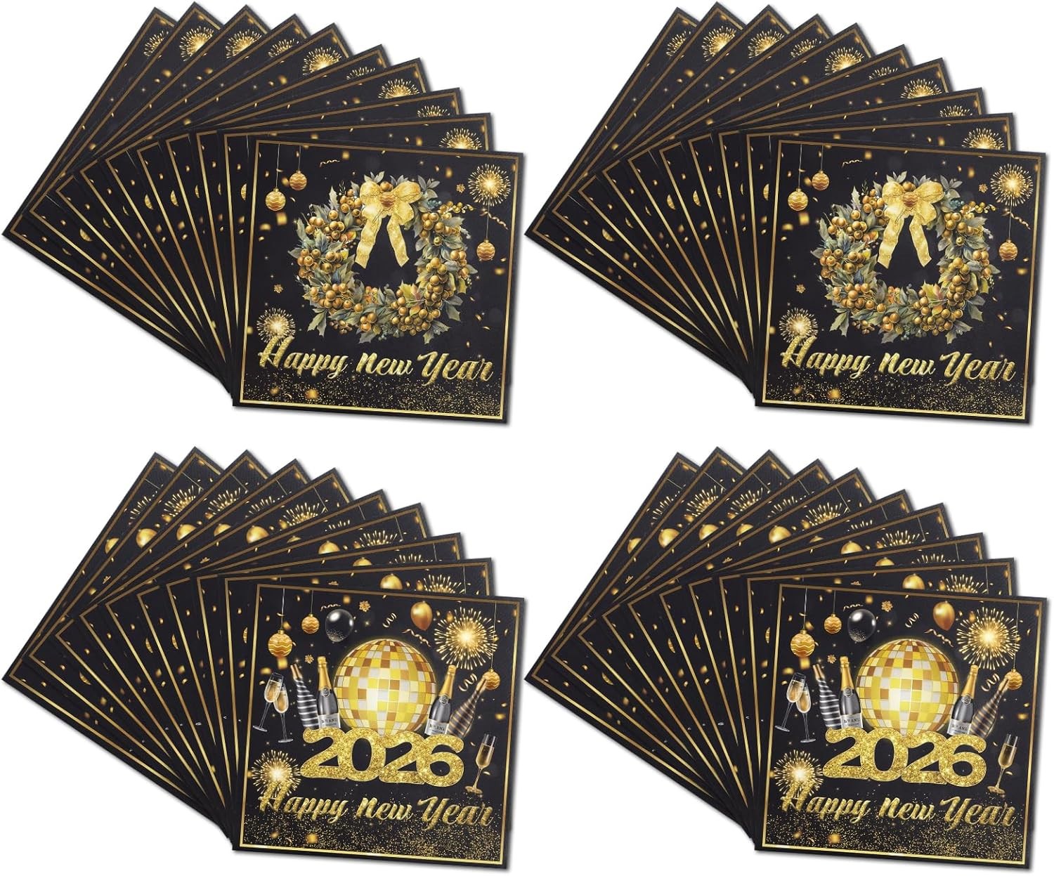 40 Pcs Happy New Year Napkins,New Years Eve Decorations 2026 Disposable Serviet