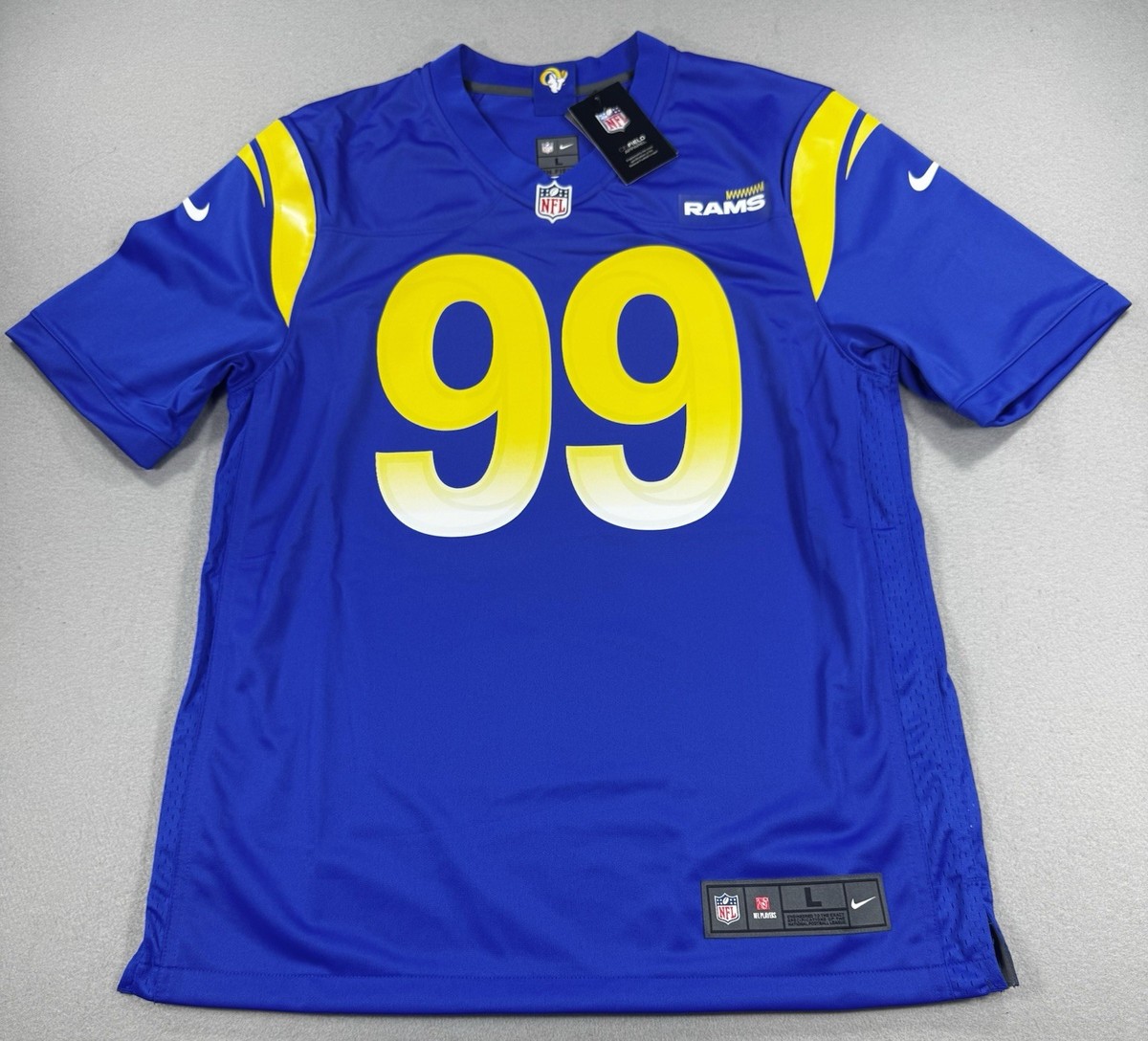 Nike LA Rams Aaron Donald #99 Blue On Field Jersey Mens L NWT NFL