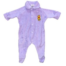 VTG Disney Baby Winnie The Pooh One Piece Sleeper Pajamas Size 0-3 Months     