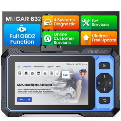 MUCAR 632 AI Assisted OBD2 Diagnostic Tool ECM/Transmission/ABS/SRS Free Update