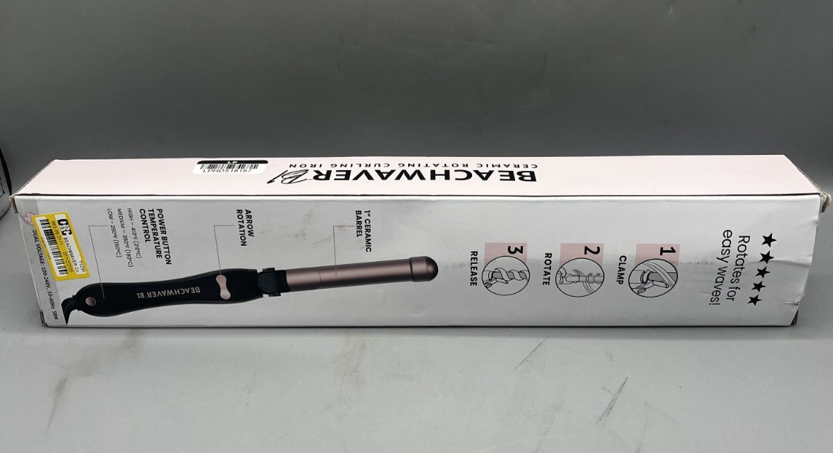 Beachwaver B1 Rotating Curling Iron 1" Barrel Automatic  Midnight Rose USED