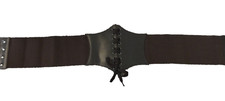 NEW LADIES HANERDUN BROWN LACE-UP CORSET ELASTIC WIDE RETRO BELT COSTUME - XL
