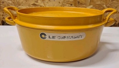 Vintage Le Creuset Doufeu 27 Gusseisen gelb Kasserolle Dutch Oven 