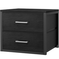 Stackable Storage Drawers Closet Organizers and Storage Fabric Black 2 Drawer...