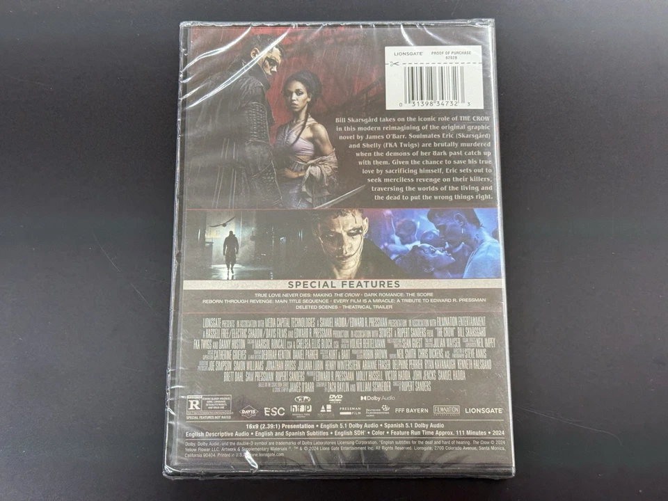 The Crow (DVD 2024) Sealed True Love Never Dies Reborn Revenge - Image 2 of 3