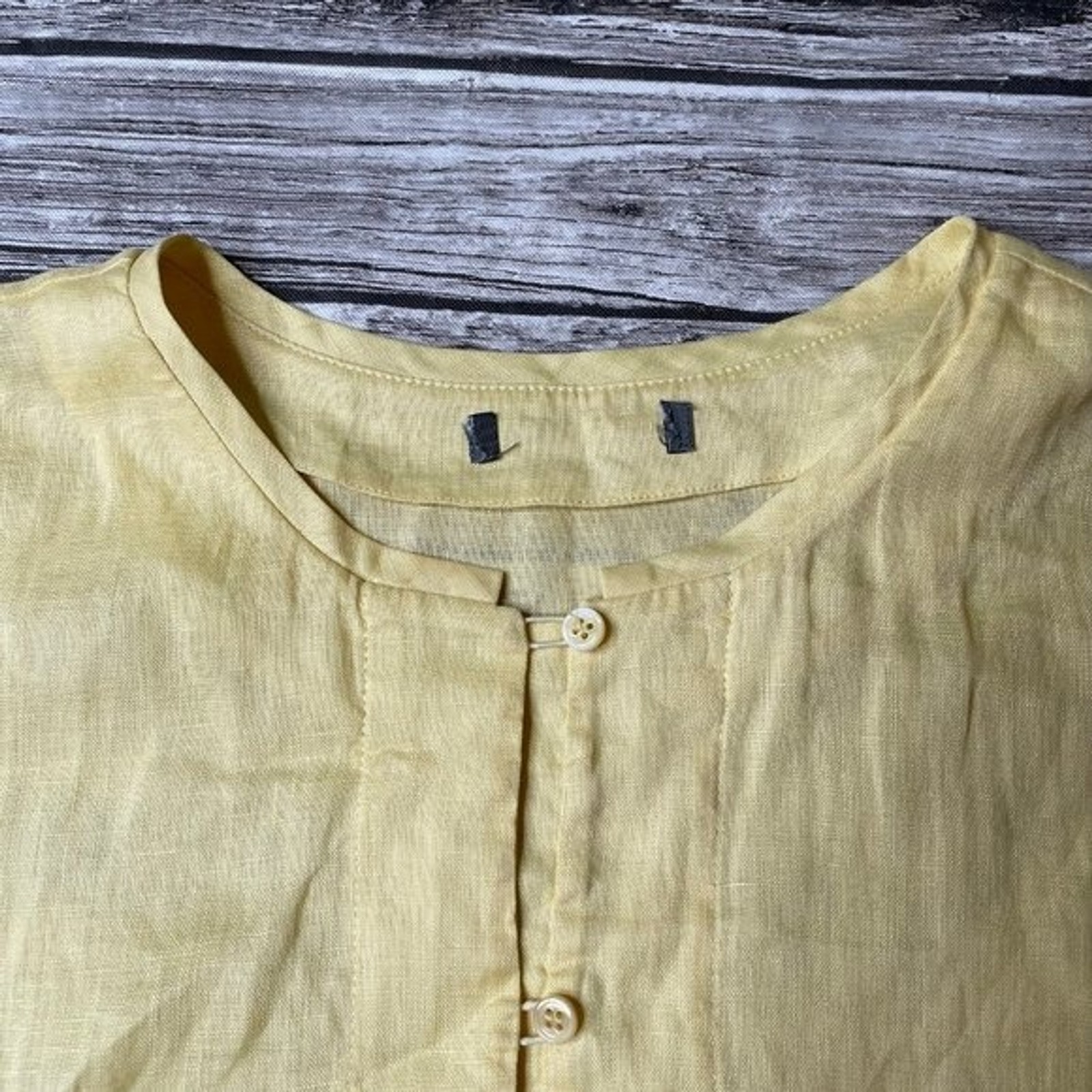 Unbranded 100% Linen Sleeveless Button Up Button … - image 7