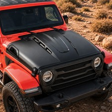 For 07-18 Jeep Wrangler Jk Jku Unlimited Rubicon Vented Steel Hood Heat Extract