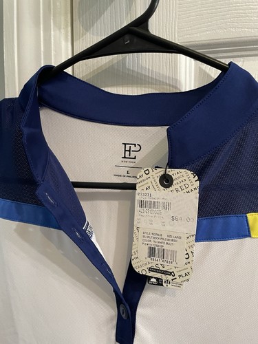 EPNY Golf Finta Polo Camicia Donna, Large, Bianca, Nuova Con Etichette - Foto 2 di 3