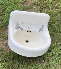 Standard Sanitary 1920s Bathroom High Back Cast Iron Sink