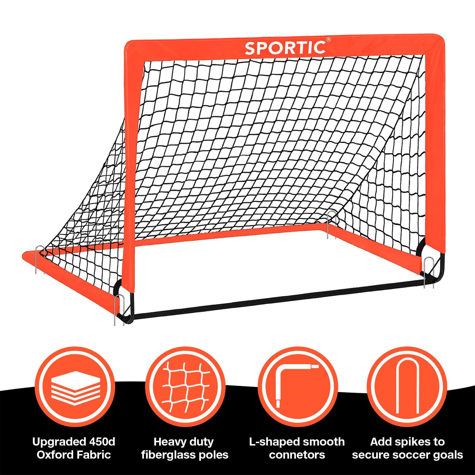 2 Pack 4' x 3' Soccer Goal Net Set, Pop Up Practice Soccer Goals for Indoor a...