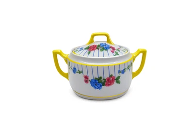 🌼 Sucrier Epiag Czechoslovakia Porcelaine Vintage Décor Floral - Longueur 18 cm - Photo 1/4