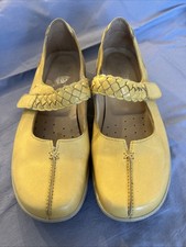Hotter Comfort Concept Women's Leather Mary Jane Shoes Size Uk 7 Mustard Yellow