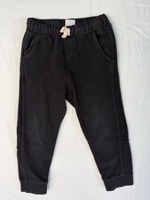 Zara kids sz 3-4 black joggers tie waist unisex comfort pockets