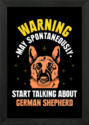 German Shepherd Framed Wall Art Poster Canvas Print Picture