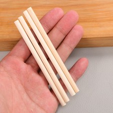 100Pcs Beige Wooden Round Dowels with Smooth Surface for Durable Art Craft Use