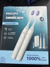 Philips Sonicare Advanced Clean Rechargeable Toothbrush 2-Pack Set - White -...