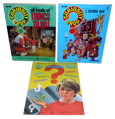 Vintage The Curiosity Shop set of 3 activity books for kids 1971 Never Used