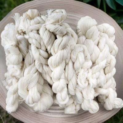 #ad Recycled Wool Yarn Hanks 1LB Lace Weight Natural WHITE $20.00
