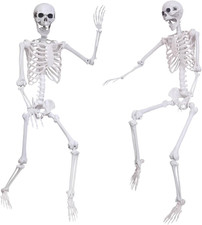 5.4Ft Halloween Life Size Skeleton,2Pcs Posable Skeleton Full Body Size Realisti