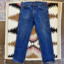 Vintage 80s Levi  s 505 Orange Tab Denim Jeans Sz 35x30