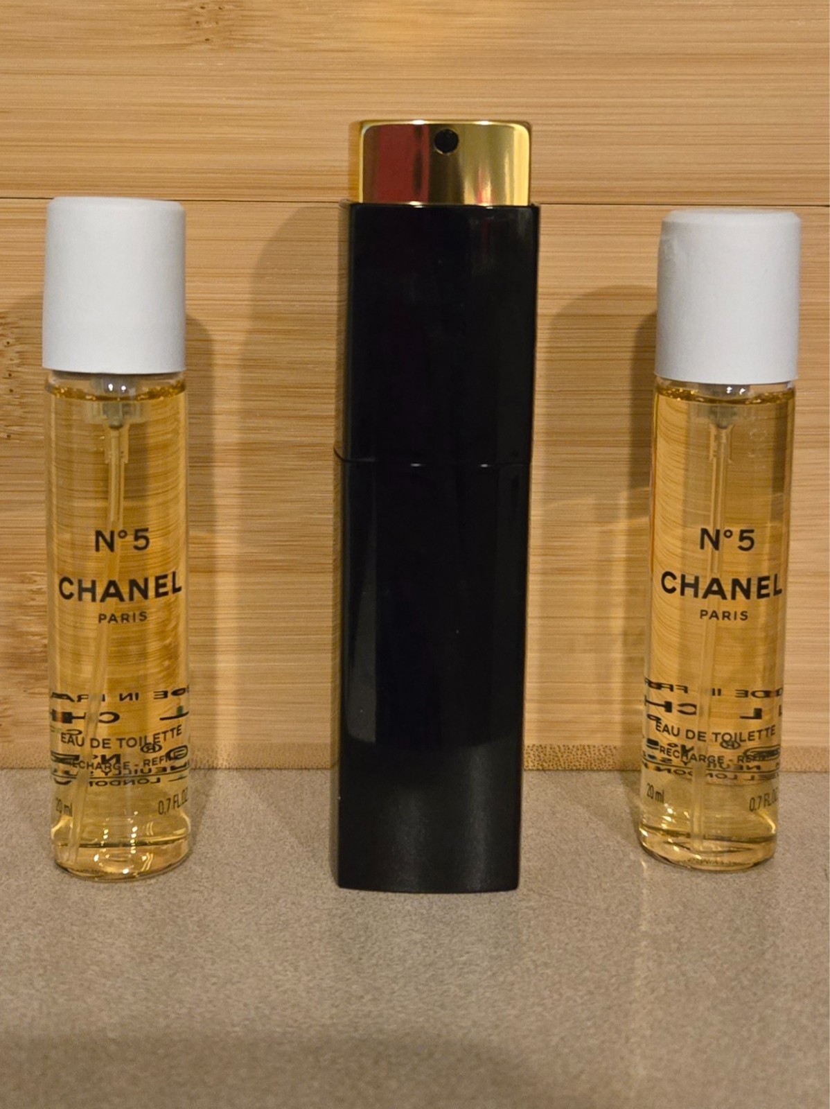 Chanel number 5 perfume for women purse spray 0.7 FL OZ x3