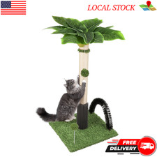 38" Cat Scratching Post Tree Tower w/ Sisal Rope, Cat Toy Balls Grooming Brush