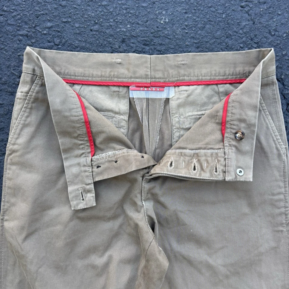 Prada Tern Linea Rossa Half Zip Pants Brown Size 50 - Image 4 of 4