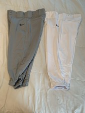 Lot Of 2 Nike Vapor Pro Baseball Pants Mens Small White Grey High Cuff Slim Fit