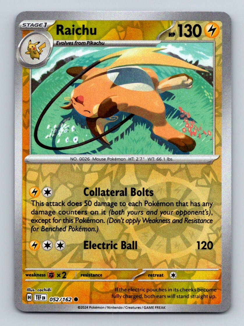 #52 Raichu 2024 Temporal Forces ~ Reverse Holo