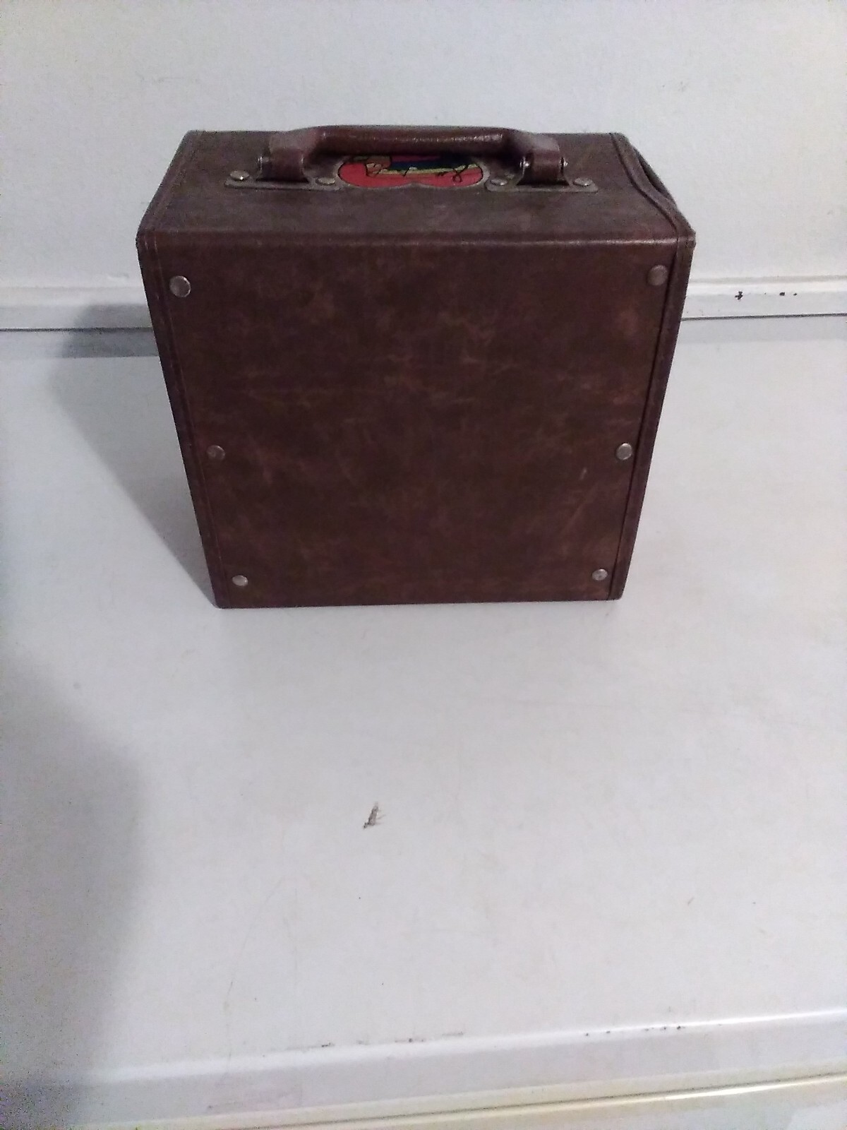 Vintage 70's Faux leather 45 RPM 7" Record Carrying Case Holder with