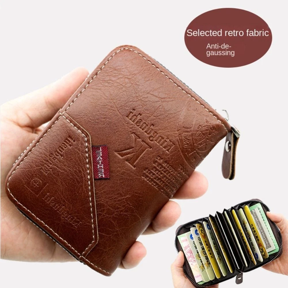 PU Leather Male Leather Purse Large Capacity Pocket Purse Outdoor