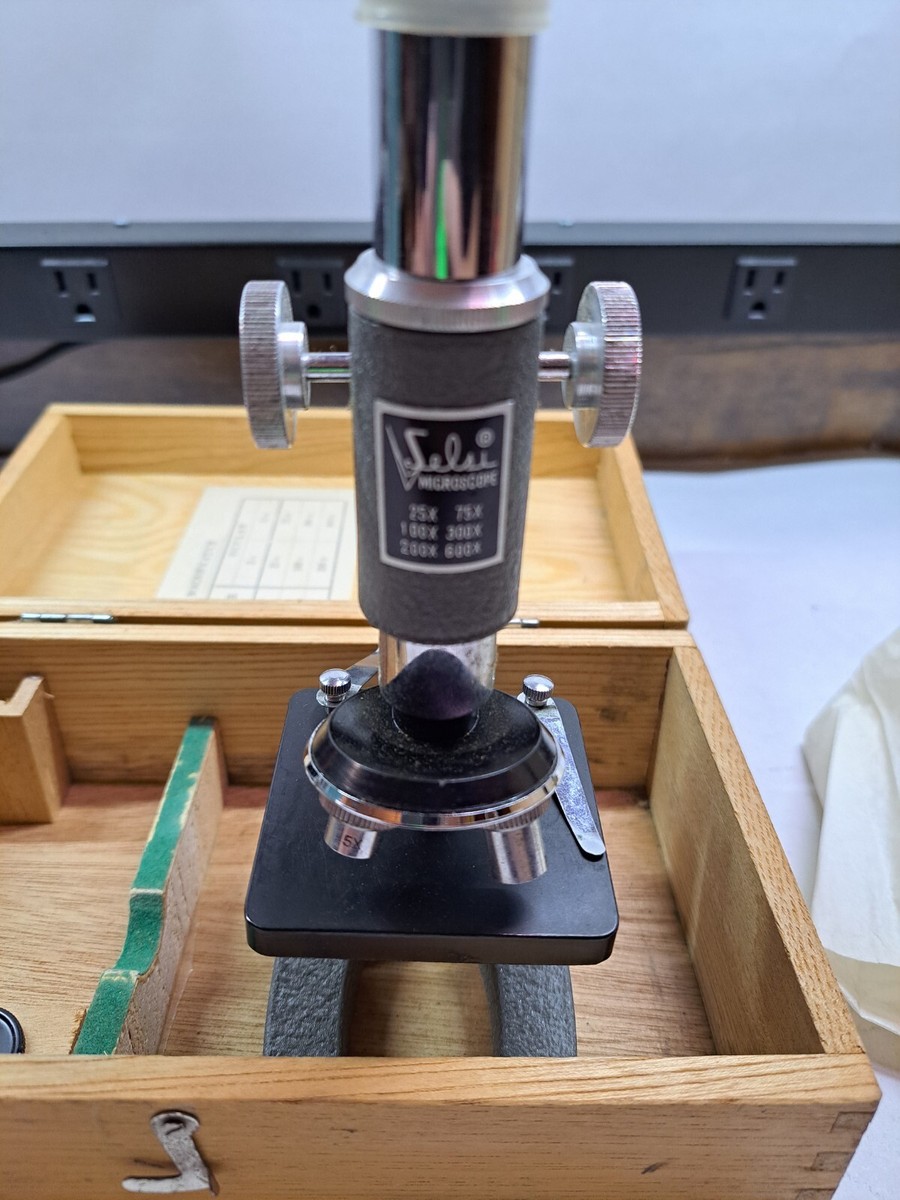 石木文　オーバル Vintage SELSI Microscope 25X-600X Scientific Student JAPAN
