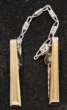 Vintage Silver Tie Sweater Clips with Paperclip Chain