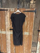 Oasis Jersey Dress Ruched Black Bodycon Party Cocktail Occassion Fitted Large