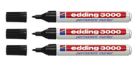 3 X Edding 3000 Permanentmarker Filzmarker Rundspitze 1,5-3Mm Wasserfest Schwarz