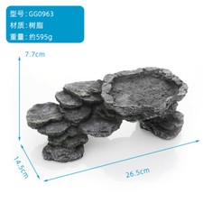 Reptile Hide Cave Tortoise Basking Platform Resin Aquarium Terrarium Decoration