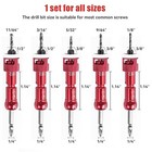 5Pcs Red Countersink Drill Bit Set Hss M2 Tapered Bits Woodworking Counterbore