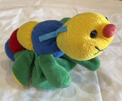Plush Hand Puppet Creations Inc Caterpillar  Red Green Blue Yellow Bug Stuffed