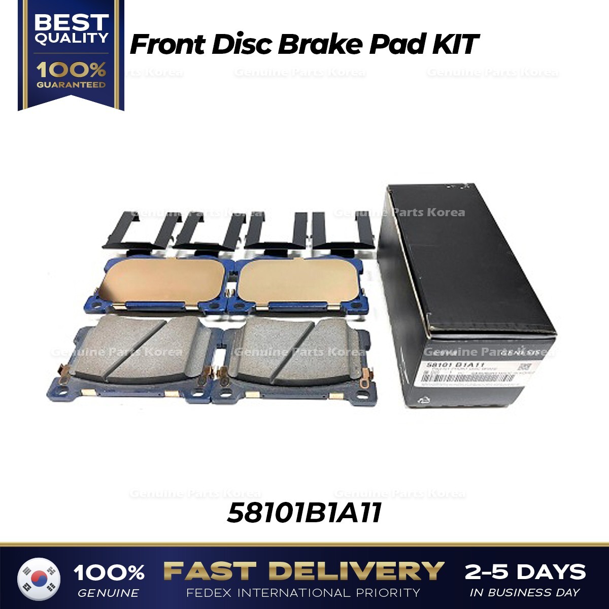⭐Genuine⭐ Front Disc Brake Pad KIT 58101B1A11 for Hyundai