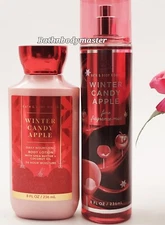 Bath & Body works WINTER CANDY APPLE Body LOTION & Fragrance MIST spray *SET*