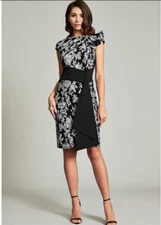  TADASHI SHOJI SANYU STRETCH JACQUARD SHEATH DRESS sz 16