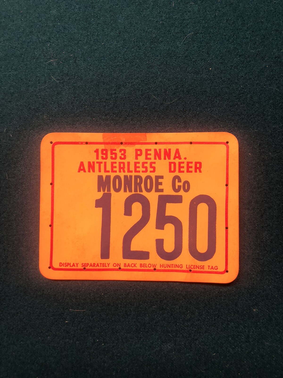 1953 PA Pennsylvania Antlerless Deer Hunting License County Monroe eBay