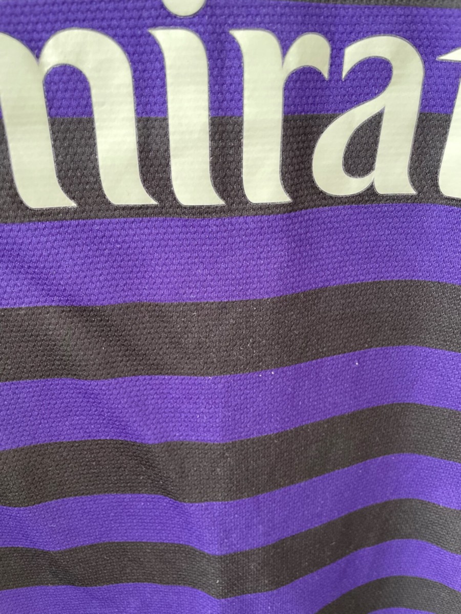 2012年、Nike 紫 チェック柄 オーセンティックシャツ ARSENAL LONDON 2012-2013 AWAY FOOTBALL SOCCER SHIRT JERSEY