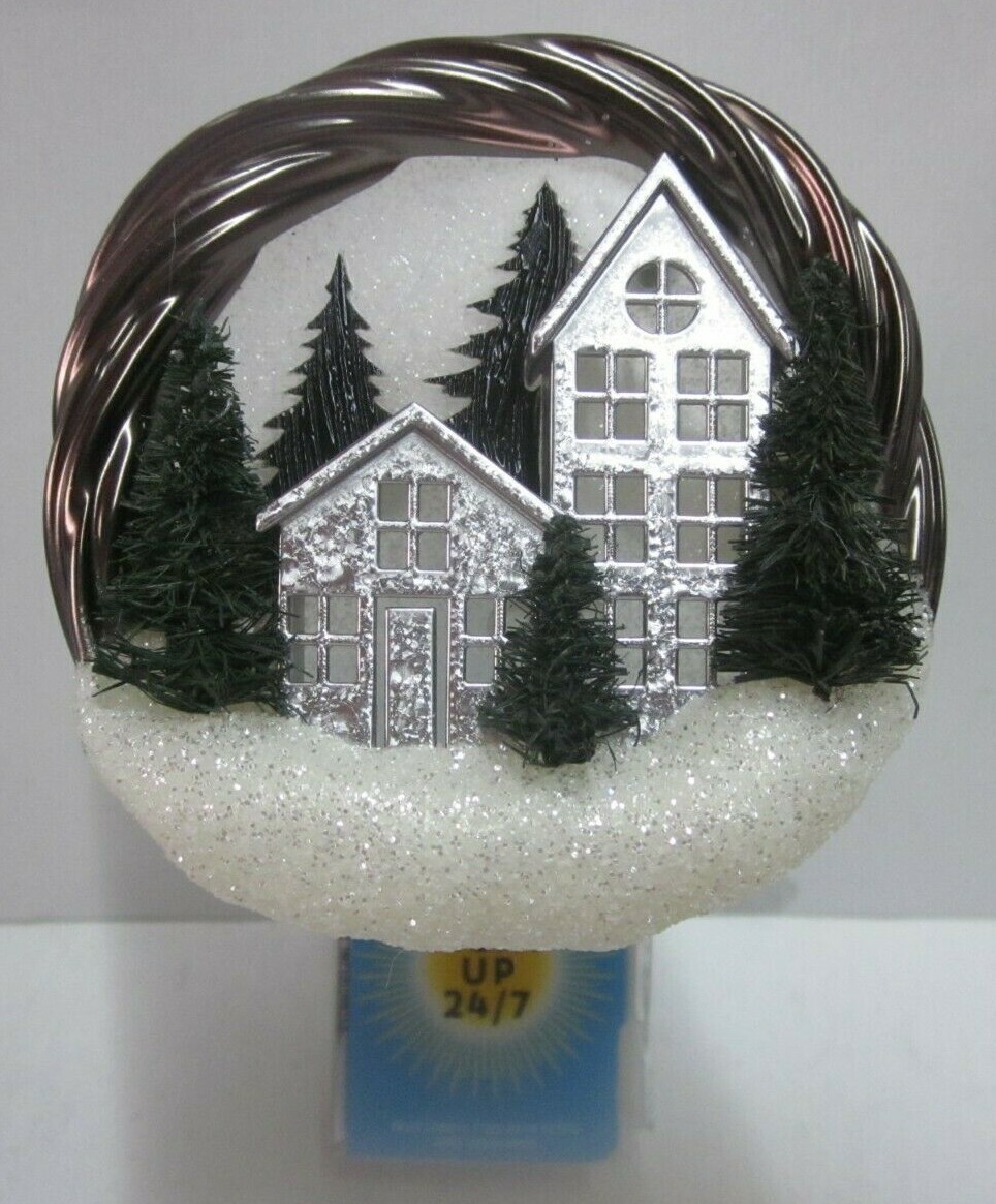 Bath & Body Works Wallflower Diffuser Plug Light Up Snow House Trees Shield