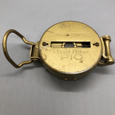 Vintage Lensatic Compass Liquid Filled PIC Japan