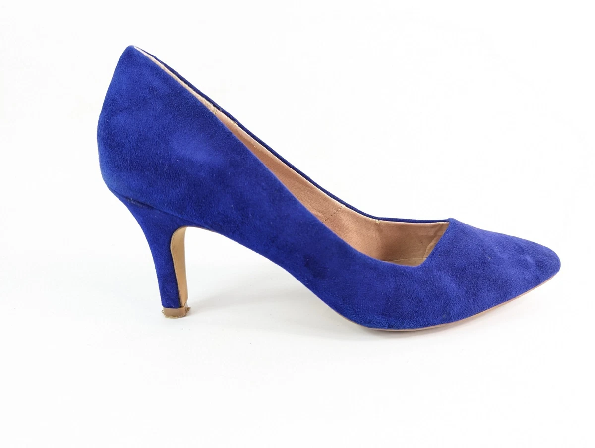 Royal blue top mid heels